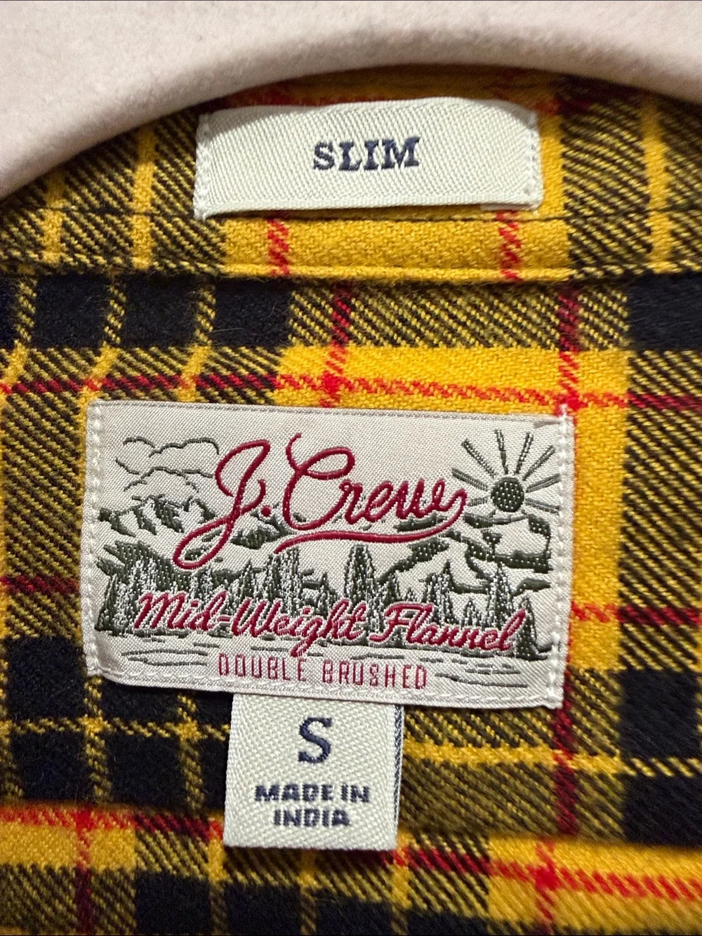 J. Crew Yellow and Black Plaid Button-Down Shirt